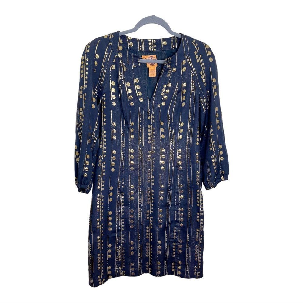 Tory Burch Tunic Gold Metallic Dress
